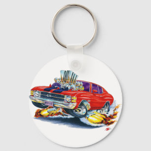 1971-72 Chevelle Red-Black Car Key Ring