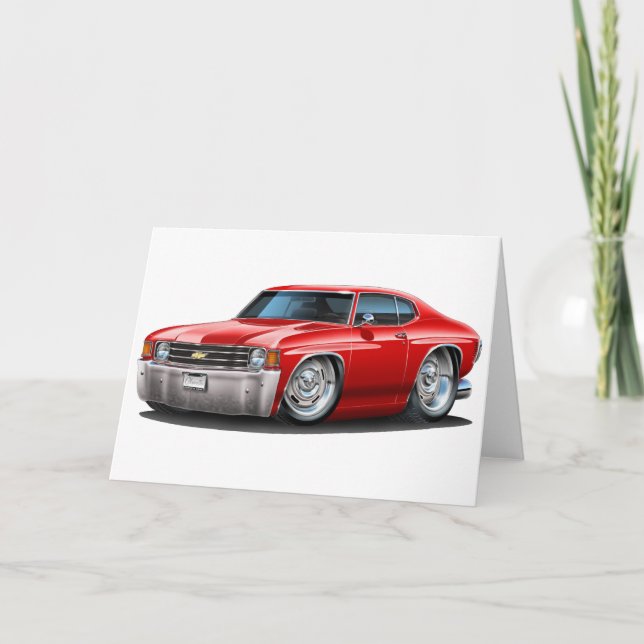 1971-72 Chevelle Red Car Card (Front)