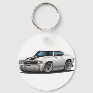 1971-72 Chevelle White-Black Car Key Ring