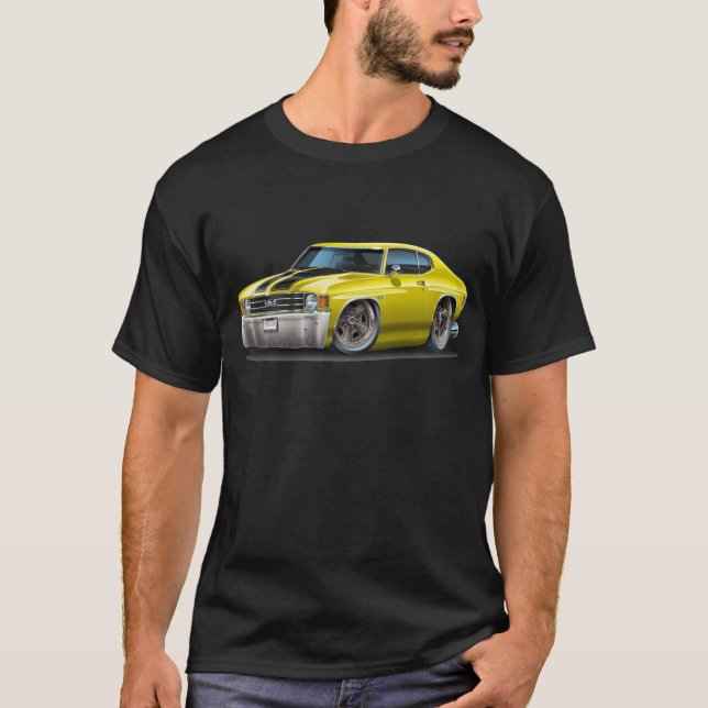 1971-72 Chevelle Yellow-Black Car T-Shirt (Front)