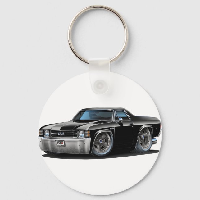 1971-72 El Camino Black Truck Key Ring (Front)
