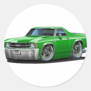 1971-72 El Camino Green Truck Classic Round Sticker