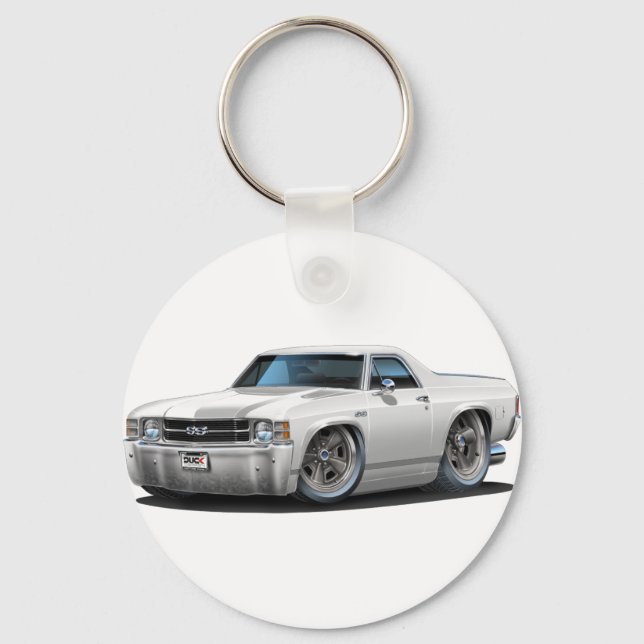1971-72 El Camino White Truck Key Ring (Front)