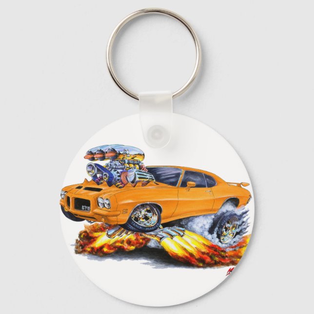 1971-72 GTO Orange Car Key Ring (Front)