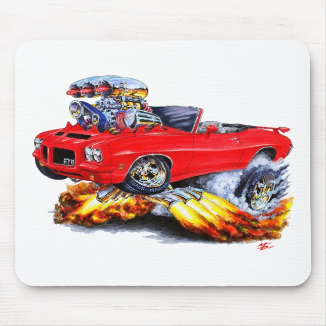 1971-72 GTO Red Convertible Mouse Mat (Front)