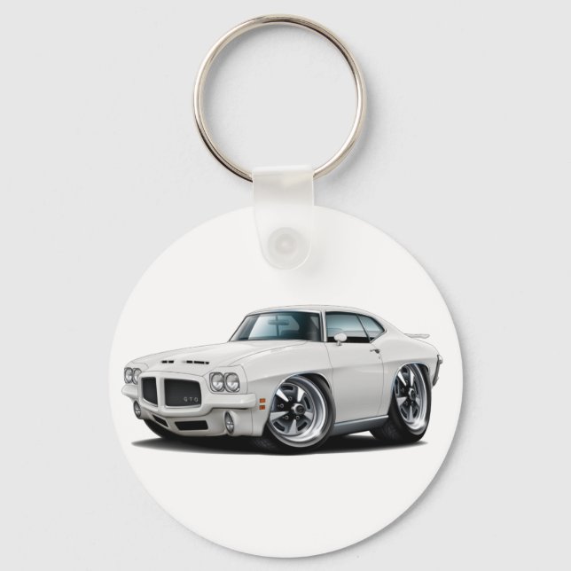 1971-72 GTO White Car Key Ring (Front)