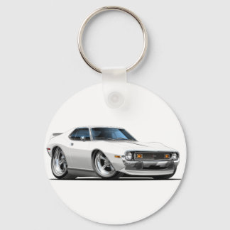 1971-72 Javelin White Car Key Ring