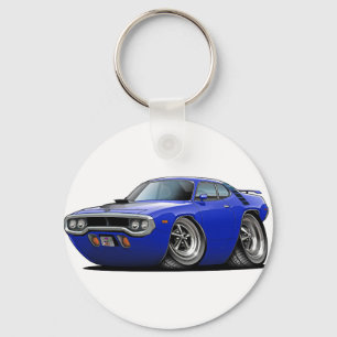 1971-72 Roadrunner Blue-Black Car Key Ring