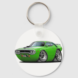1971-72 Roadrunner Lime-Black Car Key Ring