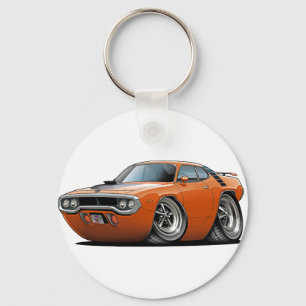 1971-72 Roadrunner Orange-Black Car Key Ring