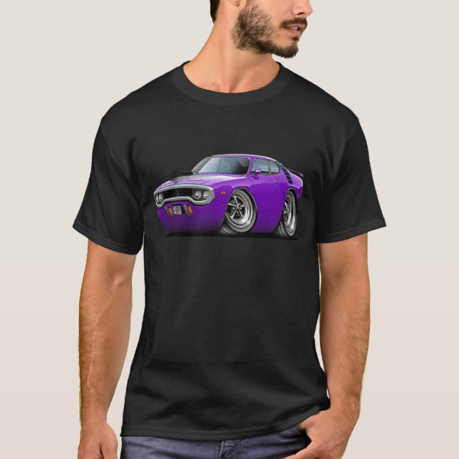 1971-72 Roadrunner Purple-Black Car T-Shirt (Front)