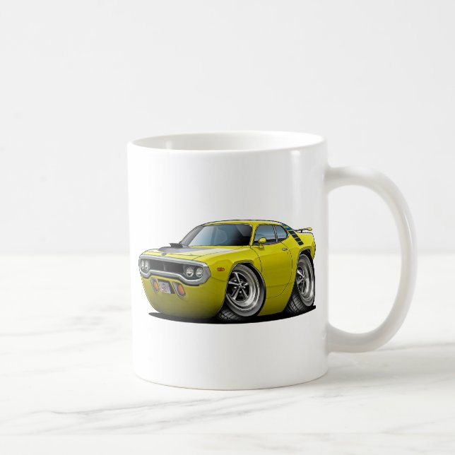1971-72 Roadrunner Yellow-Black Car Coffee Mug (Right)