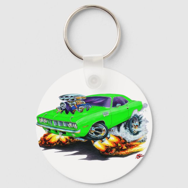 1971-73 Cuda Lime Car Key Ring (Front)