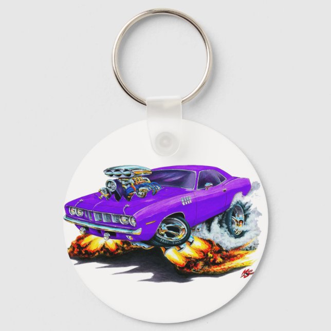1971-73 Cuda Purple Car Key Ring (Front)