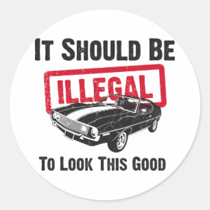 1971 AMC Javelin Classic Round Sticker