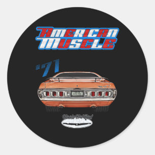 1971 Chargersuper Beehot Rodmuscle Carmagnumwedger Classic Round Sticker
