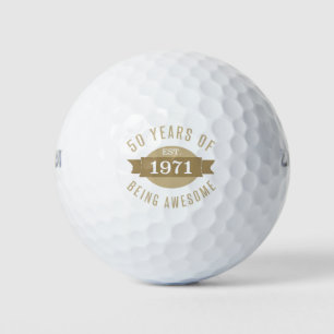 1971 Funny 50th Birthday Awesome Golf Balls