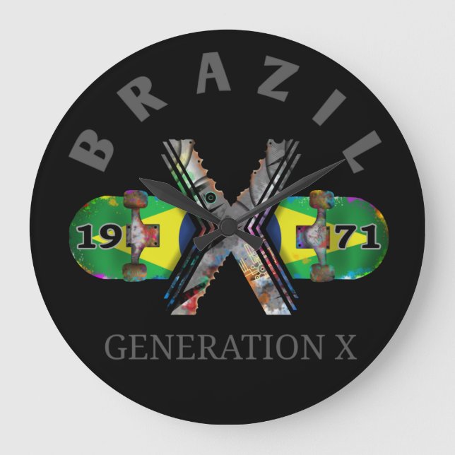 1971 generation x brazilian skateboard large clock (Front)