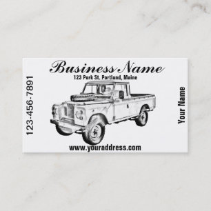 1971 Land Rover Pick up Truck Illustration Business Card