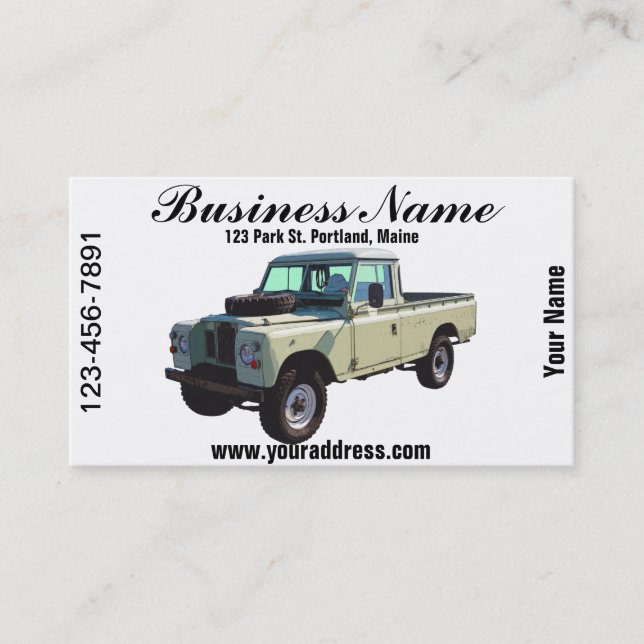 1971 Land Rover Pickup Truck Business Card (Front)