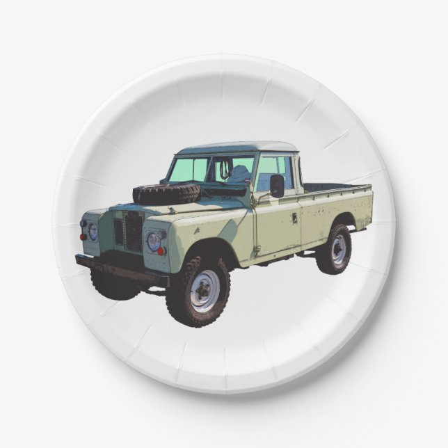 1971 Land Rover Pickup Truck Paper Plate (Front)