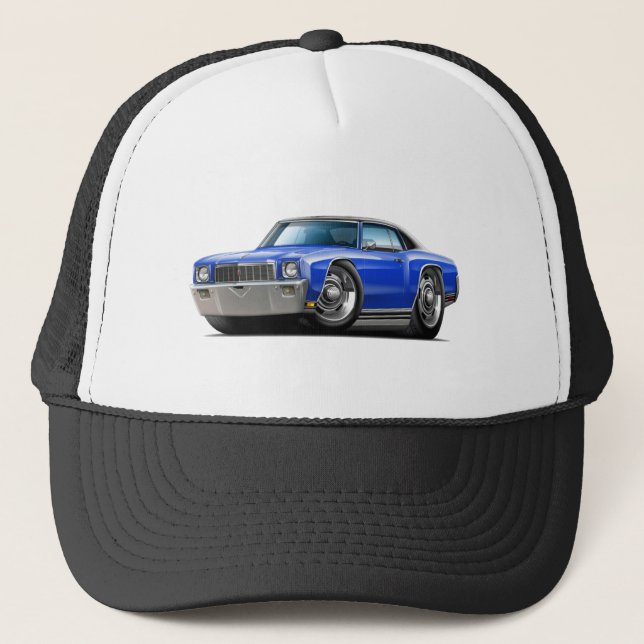 1971 Monte Carlo Blue-Black Top Car Trucker Hat (Front)