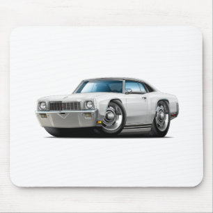 1971 Monte Carlo White-Black Top Car Mouse Mat