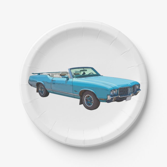 1971 Oldsmobile Cutlass Supreme Muscle Car Paper Plate (Front)