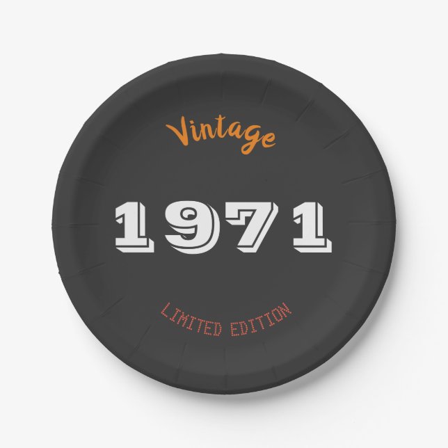 1971 Vintage 55th Birthday Party Plates – Limited  (Front)