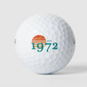 1972 50th Birthday Vintage Sunset Golf Balls