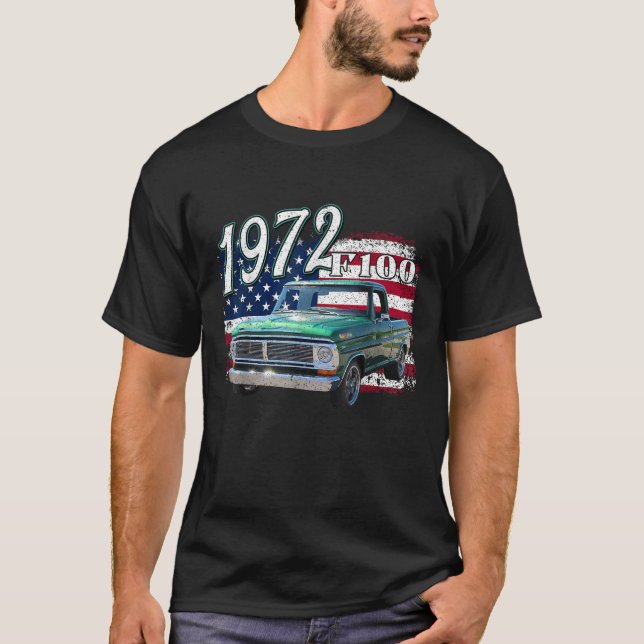 1972 72 F100 Truck 4th Of July American T-Shirt (Front)