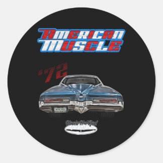 1972 72 Riviera Boattail Grangrandsportgs455 Classic Round Sticker