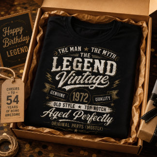 1972 Aged Perfectly Retro 54th Birthday T-Shirt