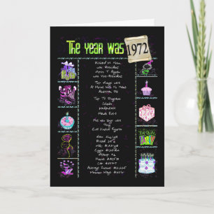 1972 Birthday Fun Facts Card