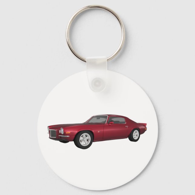 1972 Camaro: Muscle Car: Candy Apple Finish: Key Ring (Front)