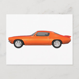 1972 Camaro: Muscle Car: Orange Finish: Postcard
