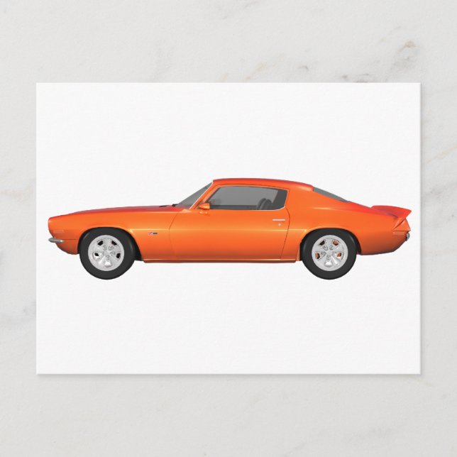 1972 Camaro: Muscle Car: Orange Finish: Postcard (Front)