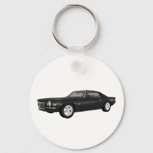 1972 Camaro Z28: Muscle Car: Black Finish Key Ring