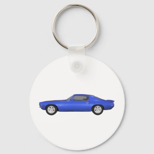 1972 Camaro Z28: Muscle Car: Blue Finish: Key Ring