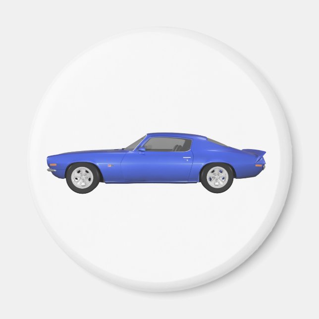 1972 Camaro Z28: Muscle Car: Blue Finish: Magnet (Front)