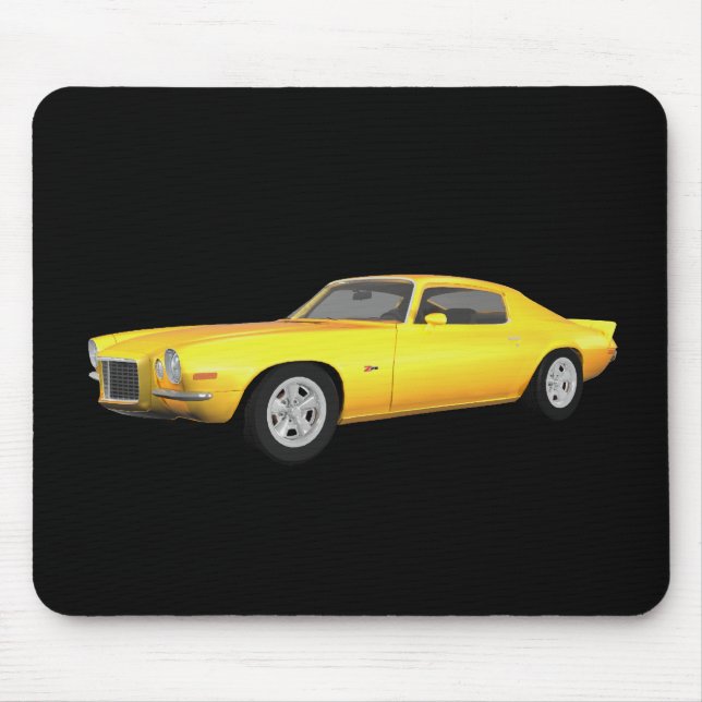 1972 Camaro Z28: Muscle Car: Yellow Finish: Mouse Mat (Front)