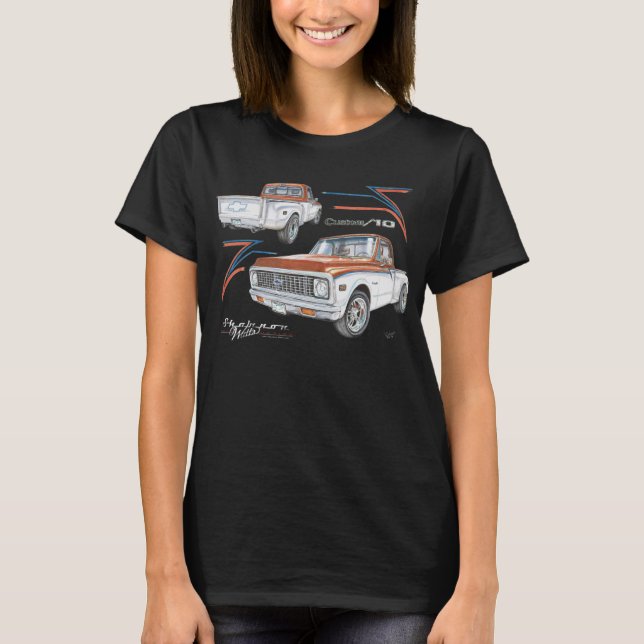 1972 Chevrolet C10 Stepside Pickup Truck T-Shirt (Front)