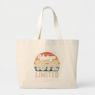 1972 Limited Edition Vintage Birthday Retro Design Large Tote Bag