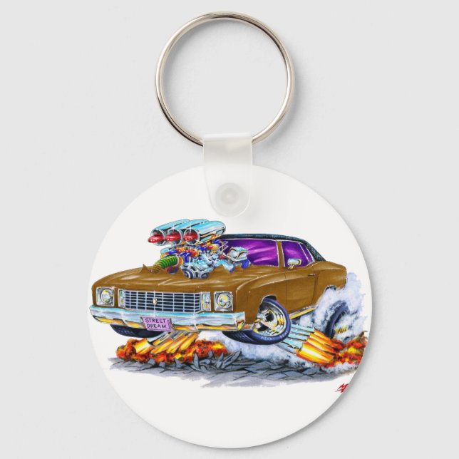 1972 Monte Carlo Brown Car Key Ring (Front)