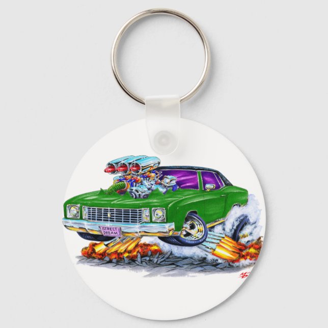 1972 Monte Carlo Green Car Key Ring (Front)