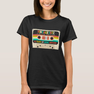 1972 Retro Cassette 50th Birthday 50 Years Old T-Shirt