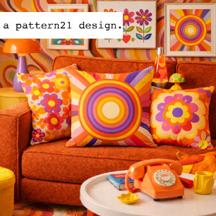 1972 retro sunburst cushion