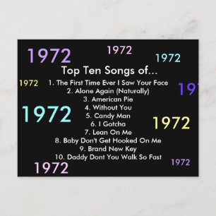 1972 Songs Postcard
