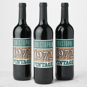 1972 Year of Birth Wine Label
