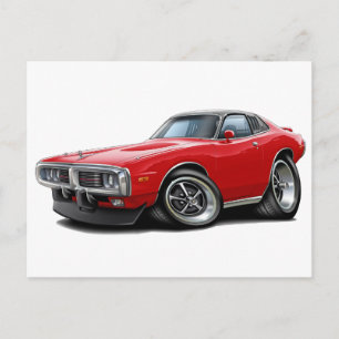1973-74 Charger Red-Black SE Car Postcard
